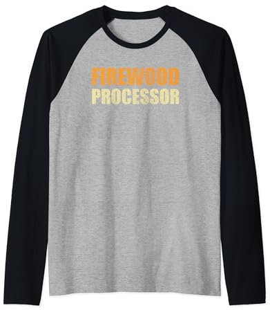 Firewood Processor Lumberjack Dad Fathers Day Raglan Baseball Tee