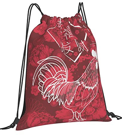 501 Herren Damen Gym Bag Segen, Geld Verdienen, Hahn Sportbeutel Hipster Turnbeutel Leicht Gym Sack Für Yoga Strand Schule