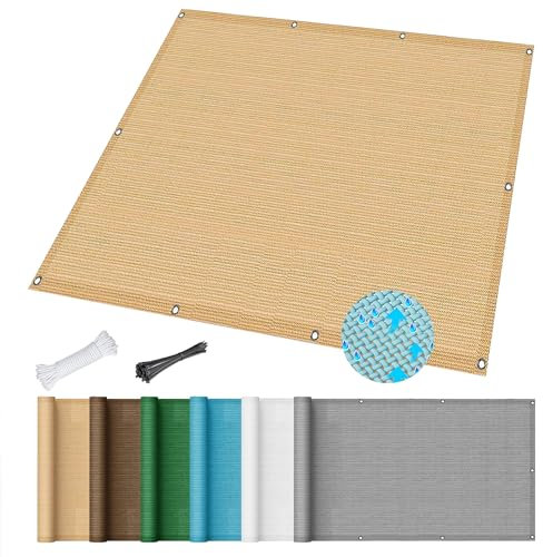 Tende da Sole per Esterno 250 x 400 cm Traspirante Tenda a Vela Ombreggiante Telo con Occhielli per Giardino Balcone Terrazza, Color Crema