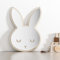 Heilmetz Kinderspiegel 2 Stück, Hasenform Spiegel für Kinderzimmer Babyzimmer Kinder Badezimmer Wanddeko, 3D Acryl Wandspiegel mit Holz Rahmen