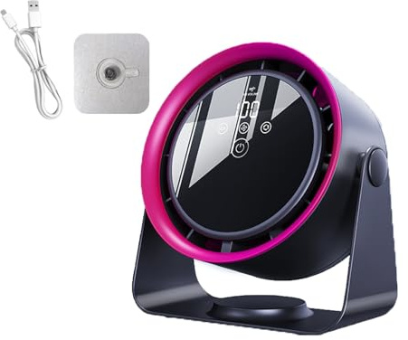 YuuFcy Outfany Cooling Ace, Outfany Cooling Ace Libiyi Cooling Ace Klimagerät mit 3600 mAh wiederaufladbarer Akku, Touch Digital Display Charging Air Circulation Fan Desktop Wall Mounted (Rose Rot)