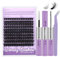 Kit Extensions de Cils avec Supérieurs et Inférieurs Effet 3D 0.07mm 80D Cils Individuels MIx10-16mm Faux Cils Individuel Cluster Lashes DIY Lash Extension Kit avec Lash Bond and Seal