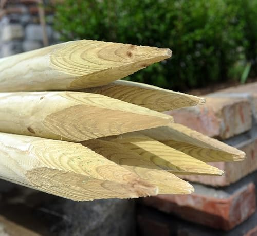 F&G Supplies Round Wooden Fence Posts 1.8m x 75mm Pressure Treated 25 Pack