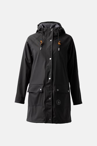 HORZE Damen Regenmantel Elise, Regenmantel mit gepolstertem Innenfutter, Schwarz, 36
