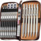 Nicpro 6 Pièces Porte Mines Métal Dans étui en cuir, Crayons Mécaniques Criterium 0,3 0,5 0,7 0,9 2 mm, 18 tubes Recharges de Mine (6B 4B 2B HB 2H 4H) (Noir et Couleurs), pour Dessin d'art, écriture