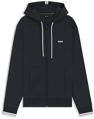 BOSS Mens Zip Hoodie Advanced Stretch Long Sleeve Dark Blue XL