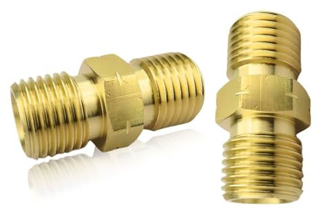 Lyivisk Lot de 2 raccords rapides pour tuyau de gaz - Raccord de tuyau de gaz - 1/4 AG - Raccord rapide en laiton - Pour climatisation, installations solaires sanitaires