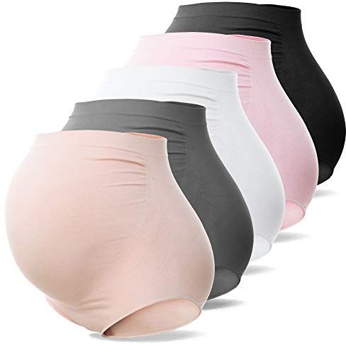 SUNNYBUY Umstandsunterwäsche Hohe Taille Nahtlos Weich & Dehnbar | Über dem Bauch, Sanfte Bauchabdeckung, Nahtlos unter Kleidern, Komfort Für die Schwangerschaft