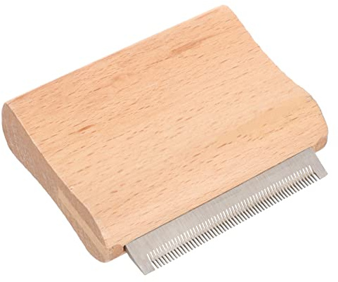 Pferdebürste zur Haarentfernung und Reinigung, Holz Metall Khaki