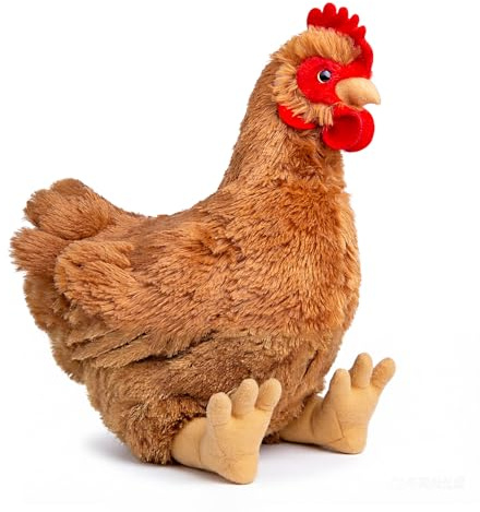 Kuscheltier Huhn- Superweich Pillow Interessant Stofftier Henne Offizielles Plüschtier Begleiter Baby und Kinder Spielzeug Geschenk für Halloween Weihnachten Mädchen und Jungen (30cm, braun)