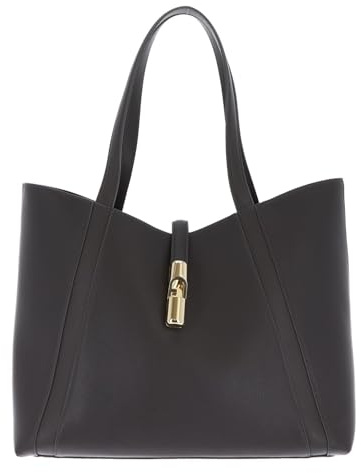 Furla Leder Shopper Goccia Tote Bag Urban Gray dunkelgrau