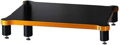 Easnuroz HiFi-Rack Mit 1/2/3/4 Ebenen Universelle, Freistehende Lautsprecherständer AV-Regal Für Audio- Und Videogeräte Rack Für Stereoanlagen(Wood Color-B,60 * 15 * 48cm)