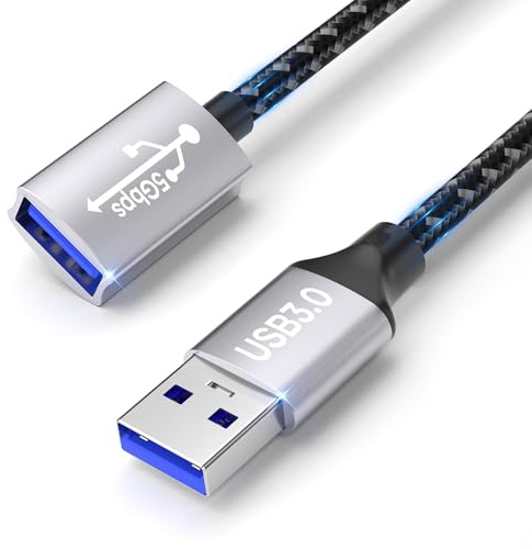 Cable de extensión USB 3.0 0.5M,5Gbps Cable USB A a A Cable de extensión USB para memoria USB,lector tarjetas,teclado,cámara,impresora,escáner,auriculares,mouse,concentrador USB,impresora,cámara web