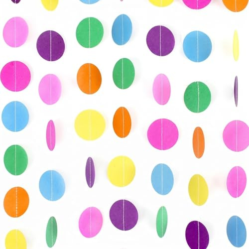 QIANSSE 110 Count Pastel Rainbow Bunting Garland