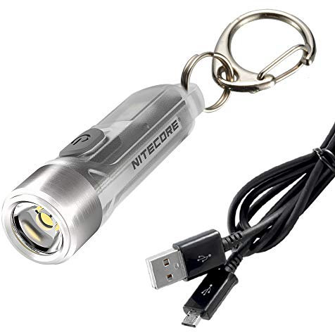 Nitecore Tiki Keychain Flashlight with UV High CRI Lights, 300 Lumens USB-C Rechargeable and LumenTac Charging Cable