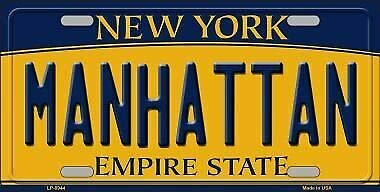TNND Manhattan New York Hintergrund Neuheit Metall Nummernschild Nummernschild Schild 15,2 x 30,5 cm