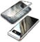 Magnetische Handyhülle kompatibel mit Samsung Galaxy S10, Magnethülle mit Displayschutz, gehärtetes Glas, Sichtschutz, transparent/silbern