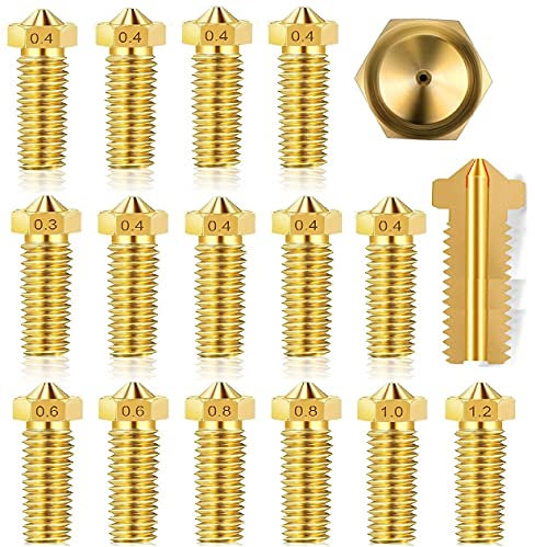 beihuazi® Volcano Nozzle V6 Volcano Düsen 0.3mm 0,4 mm 0,6 mm 0,8 mm 1,0 mm 1,2 mm für 1.75 Filament 3D Drucker z. B. orginal Artillery Genius/Sindwinder X1 für Volcano Hotend
