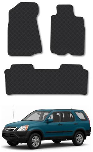 Fits Honda CR-V (2002-2006) 3mm Rubber Car Mats | Tailored Fit Durable Floor Mats Full Coverage Protection Waterproof Accessories Easy Clean Anti Slip Made in the UK
