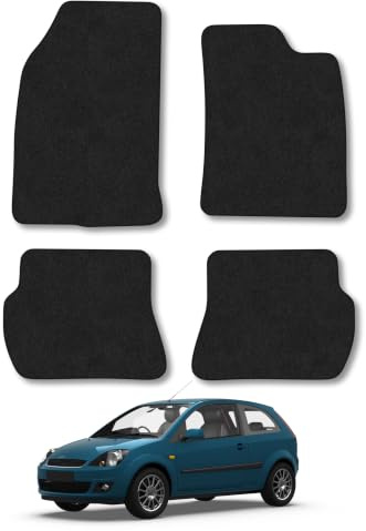 Fits Ford Fiesta (2002-2008) Carpet Car Mats | Black Edge Trim Tailored Fit Floor Mats Full Coverage Protection Accessories Easy Clean Anti Slip Made in the UK