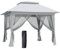 Outsunny Faltpavillon Pop-Up-Zelt Gartenpavillon inkl. Rollentasche Stahl+Oxford+Mesh Grau 3,64x3,64x2,94m