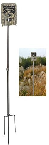 Fotoleey Trail Camera Stand Mount -Fishing Lamp Stake Outdoor, Silver Color Max. 81 cm Height