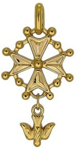 ASCALIDO Protestantisches Kreuz | Hugenotten-Anhänger | vergoldet | dezenter und veredelter Schmuck | für Herren und Damen allein