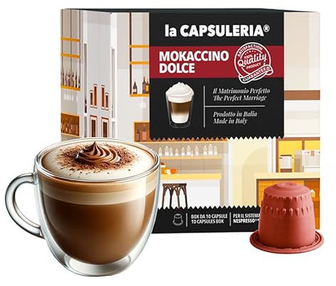 MOCHA (80 Capsules) compatible avec Nespresso, Lot de 8 x 10 Capsules (80 portions tot) - la Capsuleria