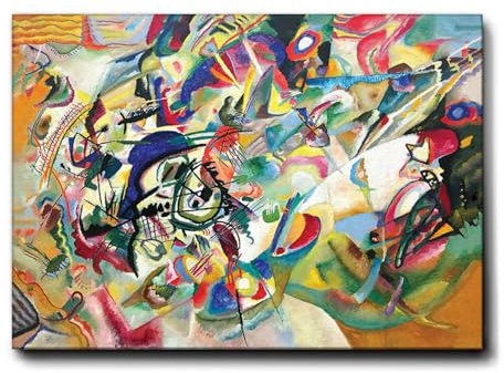 Giallobus - Impression sur toile - Vassily Kandinsky - Composition n ° 7 - Cadre en toile de qualité supérieure - 140L x 100l cm - Tableaux modernes pour la maison
