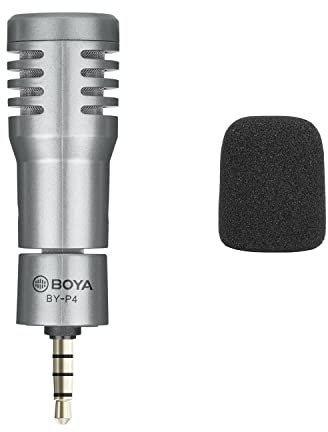 BOYA by-P4 Mini Microphone pour iPhone/Android Smartphone Plug&Play 3.5mm TRRS Professionnel Téléphone Mic pour Vlogging/Enregistrement Vidéo/Diffusion en Direct