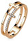 Treuheld® Doppelter Ring mit Kreuz und Kristallen | Farbe: Rosegold - Größe: 60