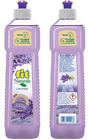 fit naturals Hand-Spülmittel 750 ml - mit Aloe Vera für die Hände, hautverträglich, vegan, Lavendel