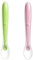 2 Pezzi Cucchiaino Svezzamento, Cucchiaino Silicone Neonato senza BPA,Cucchiaio Da Addestramento Per L'alimentazione Del Bambino (rosa + verde)