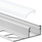 LED Aluprofil T77 10mm silber Fliesenprofil + Abdeckung Abschlussleiste Bordüre Fliesen für LED-Streifen-Strip 3m opal
