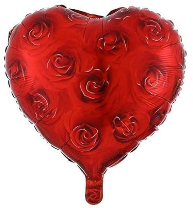 Folienballon mit roten Rosen, 45 cm