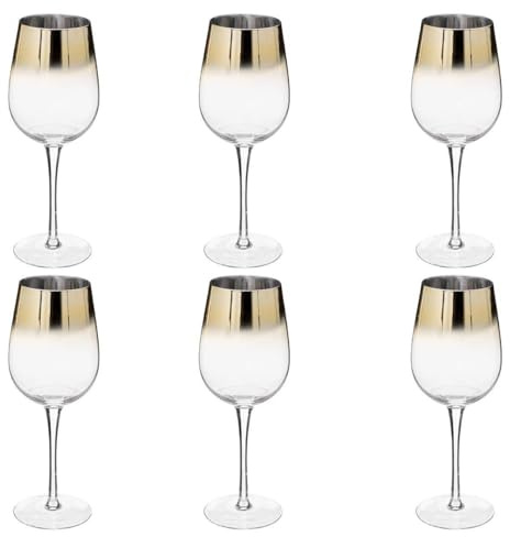 Paris Prix Secret de Gourmet - Lot de 6 Verres à Vin Arya 38cl Or