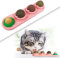 Jouets de Boule d'herbe à Chat, 4 Pièces Comestibles Cataire de Chat Jouets, pour Chats Nettoyage des Dents, Le jouet de Boule de Collation pour Chat Rotatif Contient de l'herbe à Chat/ Sucre (Rose)