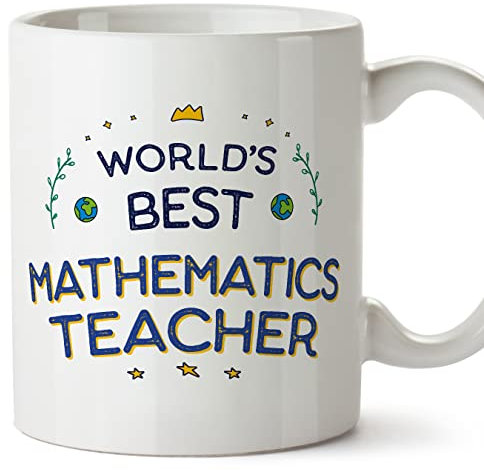 MUGFFINS Tazas para PROFESORA DE MATEMÁTICAS - En Inglés - World's Best - 11 oz / 330 ml - Regalo original y divertido