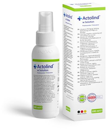 Actolind W Solution antiseptische Wundspüllösung 100 ml – für die professionelle Wundversorgung | Geeignet für Tattoo- & Piercing-Aftercare | Medizinprodukt CE III | mit Sprühkopf