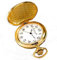 Eichmüller Quartz Savonnette Sprungdeckel Taschenuhr Gold mit Karabiner Kette und Box