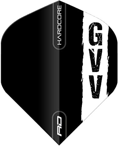RED DRAGON Hardcore Gian Van Veen Black with GVV Logo Standard Dartflug - 3 Set pro Packung (insgesamt 9 Dart-Flights)