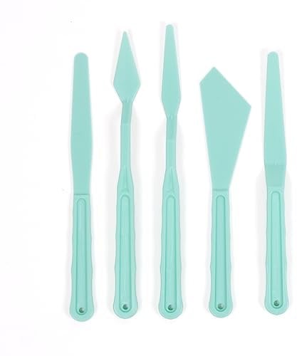 Craftelier - Set di 5 spatole con varie forme per miscelare e applicare tutti i tipi di vernici o paste strutturali | Realizzate in plastica dura e facili da pulire | Dimensioni 18 cm - Colore