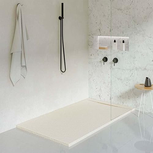 KOES - Piatto Doccia in Resina Serie LIENA – 80x100 – Crema RAL 1013