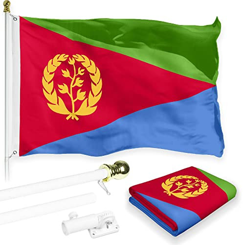 Flagge, 90 x 150 cm, kein Fahnenmast, verhedderungsfrei, Eritrea-Flagge, 150D, bedrucktes Polyester