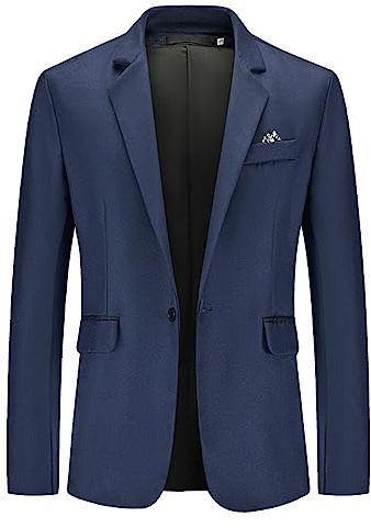liaddkv _ Veste pour homme tendance et sportive - Veste de costume pour homme - Veste de gentleman - Veste de costume pour homme - Veste de costume pour homme - Noir - XXXL, Marine, XXL