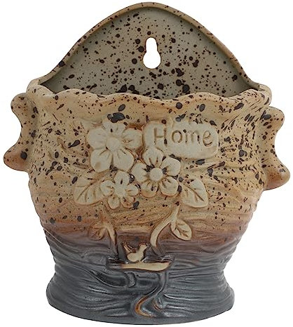 Amosfun Hanging Succulent Plant Pot Wall Mounted Bonsai Pot Bottom Hole for Outdoor Indoor