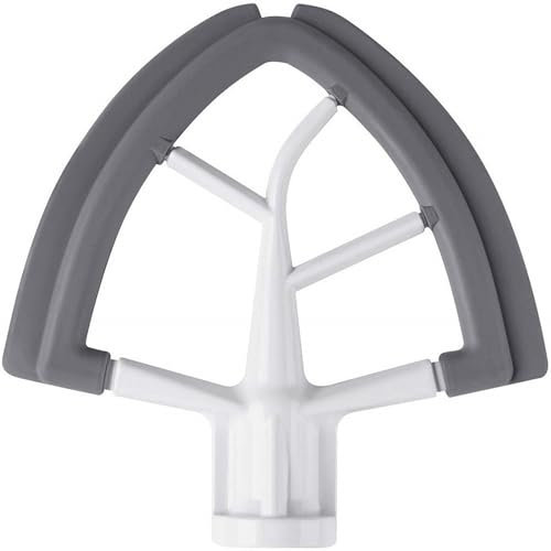 Batteur à bord flexible pour mixeur Kitchenaid à tête inclinable de 4,5 à 5 litres – Gratte les côtés du bol, double comme spatule