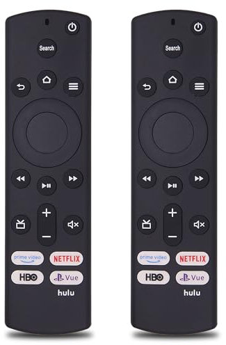 Ersatz-Fernbedienung für alle Insignia TV und Toshiba Smart TV, Hisense Smart TV, AMZ Omni TV und AMZ 4-Serie Smart TVs (nicht für TV Stick und Box) mit 4 Shortcut-Tasten, 2 Stück