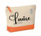 Trousse de Toilette, Pochette de Maquillage avec prénom personnalisée 20x15x5cm, Cadeau, noël, Femme (Nature/Orange)