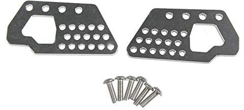 MABSSI 2 Teile/Satz Metall RC Teile 1/10 Skala Vorne StoßDäMpfer Halterung für Wraith 90018 Edelstahl Stufenlose LöCher Halterung, Silber